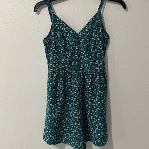 Turquoise floral Romper